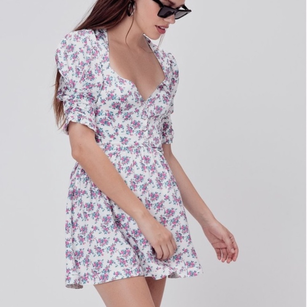 For Love & Lemons Taggart Floral Mini Dress